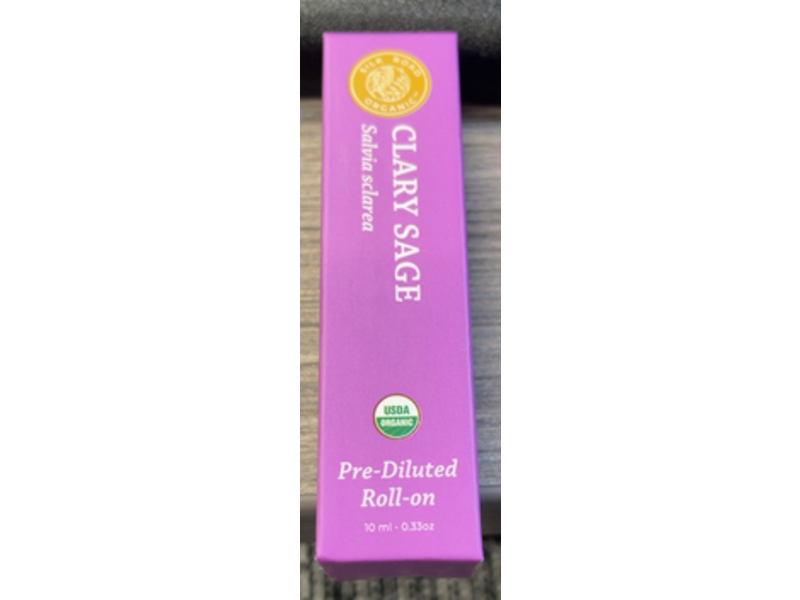 Silk Road Organic Essential Oil Roll On, Clary Sage, 0.33 fl oz/10 mL