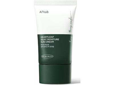 Anua Heartleaf Silky Moisture Sun Cream, SPF 50 PA++++, 1.69 fl oz/50 mL