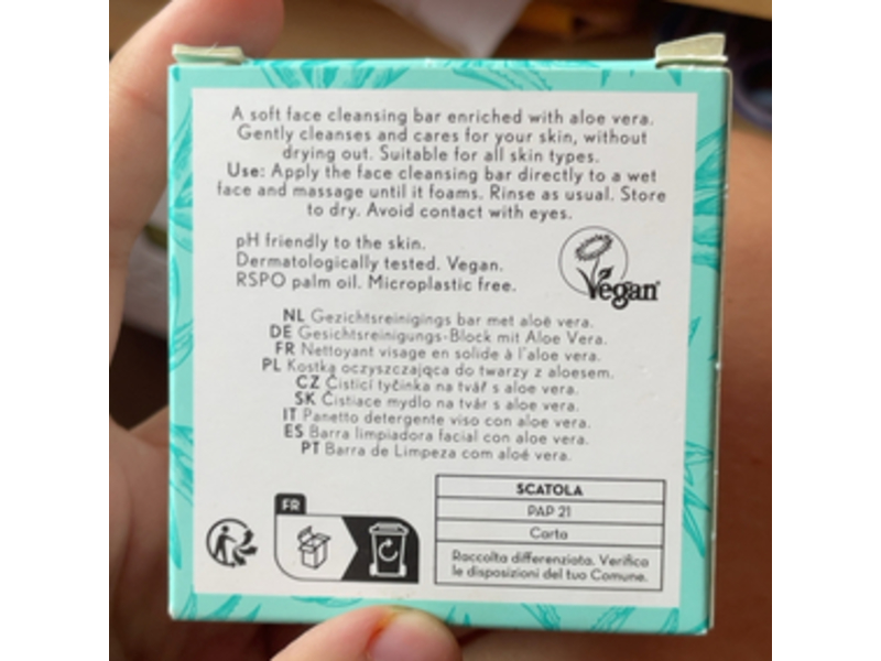 Aromacology Face Cleansing Bar, Aloe Vera, 80 g