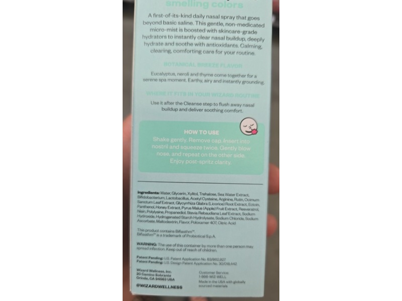 Wizard Wellness Daily Nasal Spray, Botanical Breeze, 1 oz/30 mL