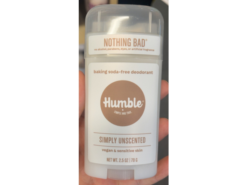 Humble Nothing Bad Deodorant, Simply Unscented, 2.5 oz/70 g