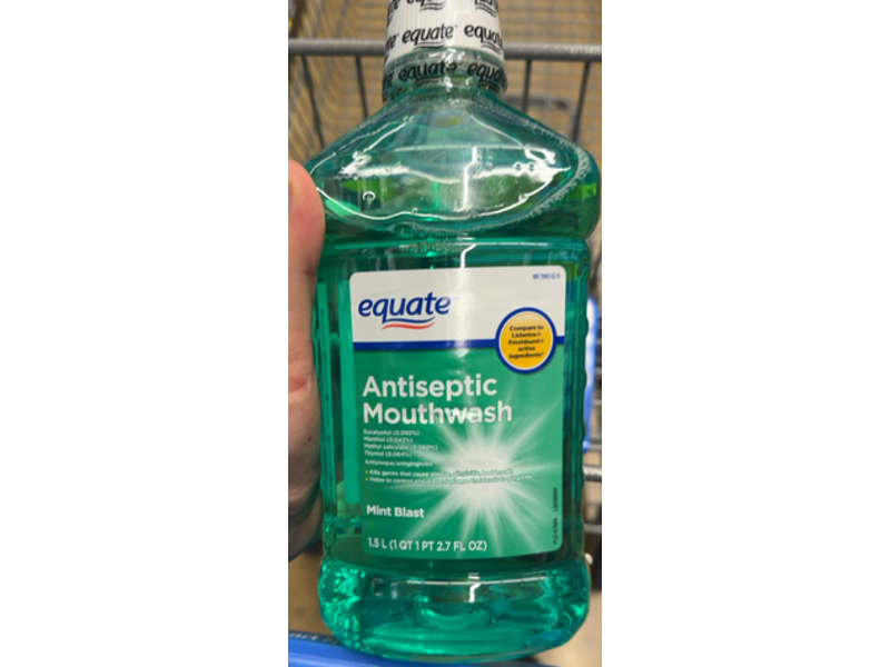 Equate Antiseptic Mouthrinse, Mint Blast, 50.7 fl oz/1.5 L, Pack Of 2