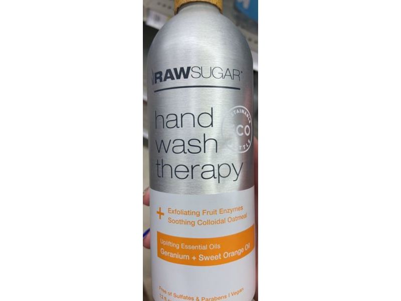 Raw Sugar Hand Wash Therapy, Geranium + Sweet Orange Oil, 12 fl oz