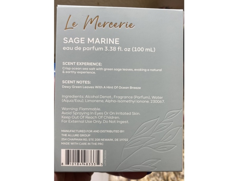 Le Mercerie Sage Marine Eau De Parfum, 3.38 fl oz/100 mL