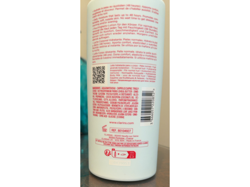 Clarins Body Smoothing Moisture Milk, Aloe Vera, 13.9 oz/400 mL