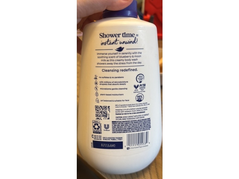 Dove Unwind Body Wash, Blueberry + Moon Milk, 30.6 fl oz