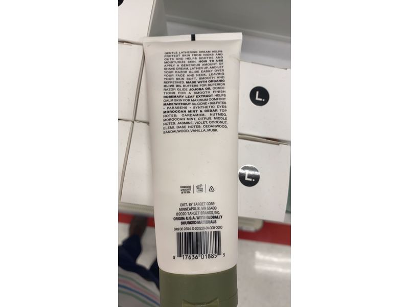 Goodfellow & Co Shave Cream, Moroocan Mint & Cedar, No 03, 6.5 fl oz/192 mL