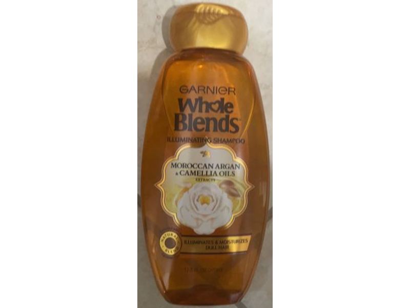 Garnier Whole Blends Illuminating Shampoo, Moroccan Argan & Camellia Oils Extract, 12.5 fl oz/370 mL, Pack Of 3