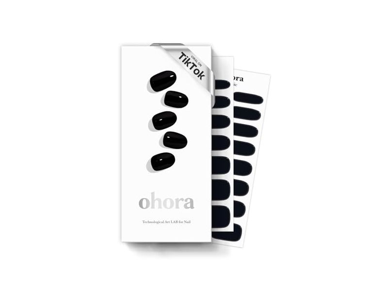 ohora Semi Cured Gel Nail Strips, N Onyx, 30 Count