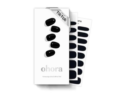 ohora Semi Cured Gel Nail Strips, N Onyx, 30 Count