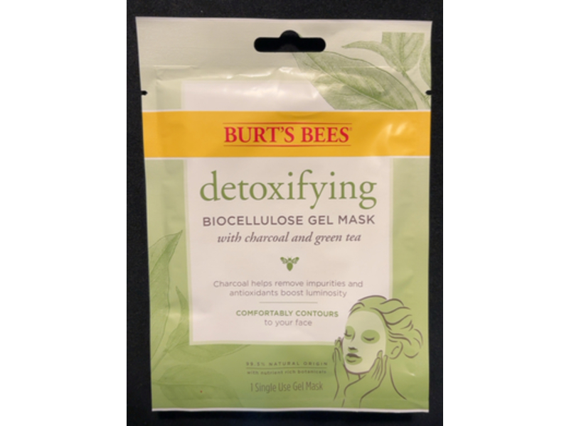 Burt's Bees Detoxifying Biocellulose Gel Mask, Charcoal & Green Tea