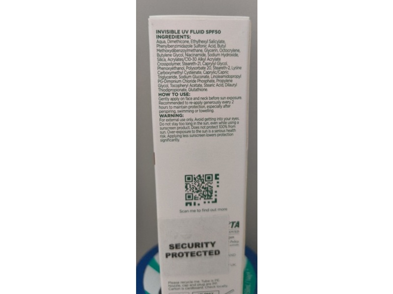 Simple Invisible UV Fluid Sunscreen, SPF 50,