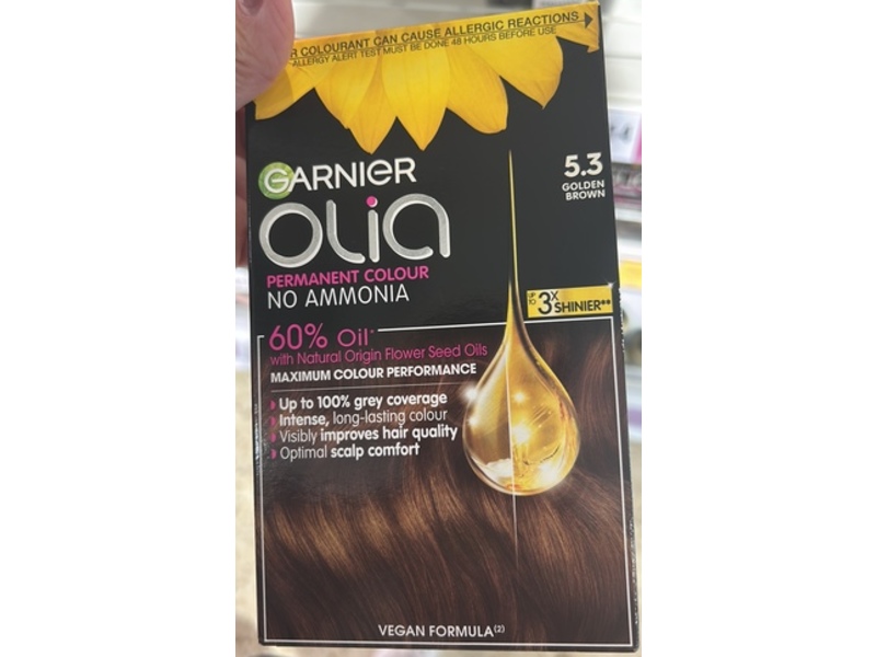 Garnier Olia Permanent Hair Colour, 5.3 Golden Brown