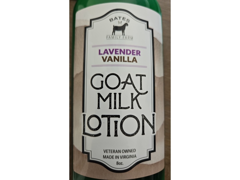 Bates Family Farm Goat Milk Lotion, Lavender Vanilla, 8 oz