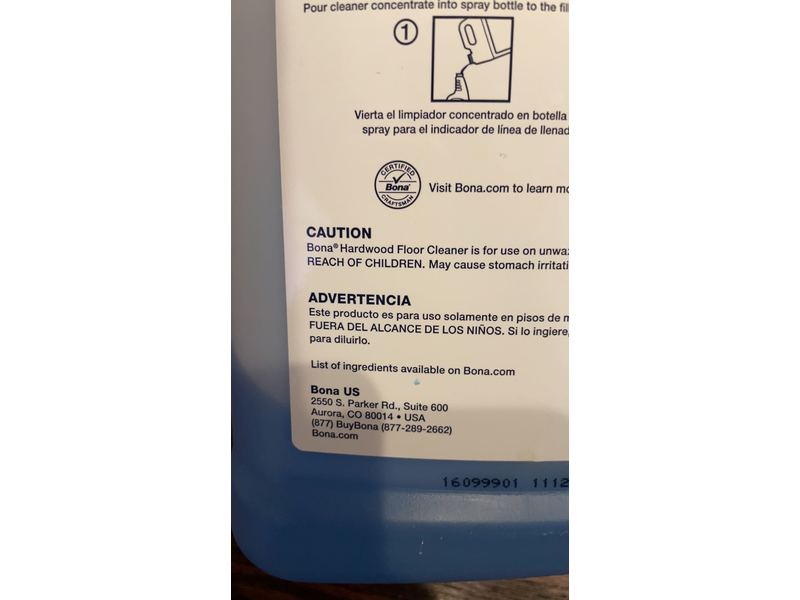 Bona Hardwood Floor Cleaner, Concentrate, 128 fl oz