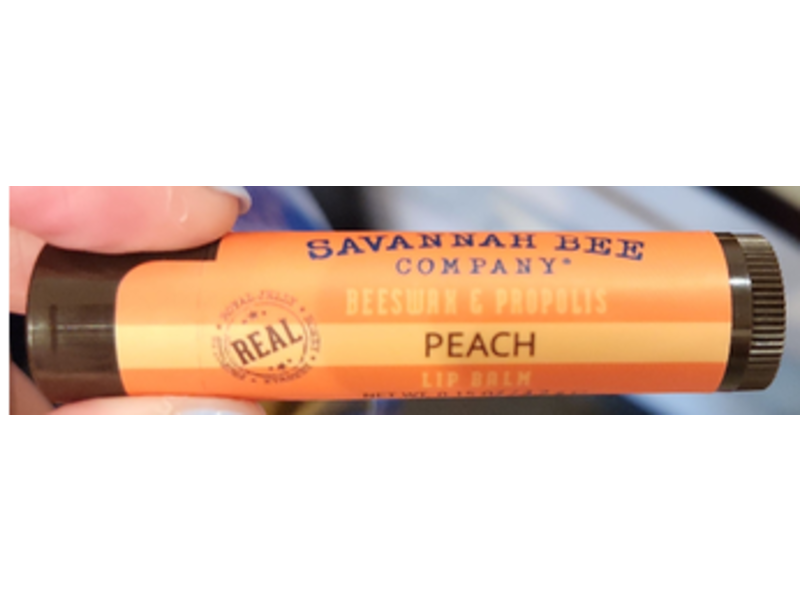 Savannah Bee Company Lip Balm, Peach, 0.15 oz/4.2 g