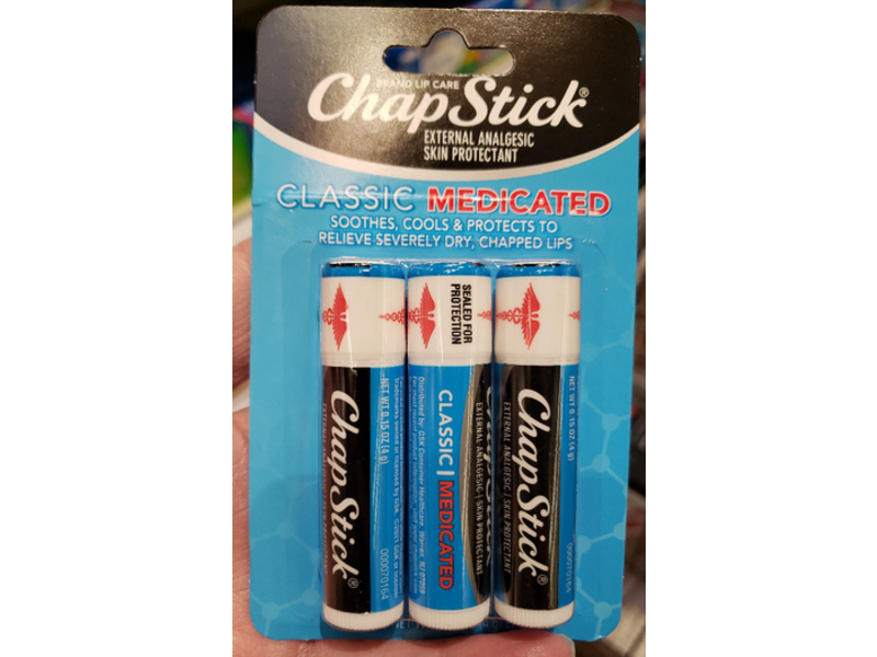 ChapStick Classic Medicated Lip Balm, Pack Of 3
