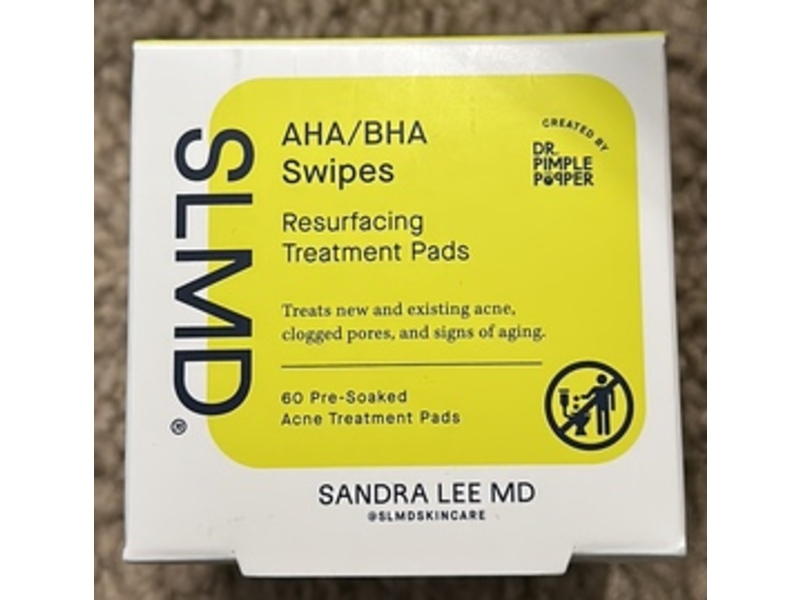 Slmd AHA/BHA Swipes Resurfacing Treatment Pads, 60 Count
