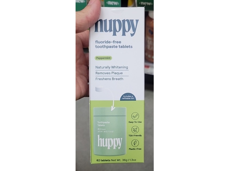 Huppy Toothpaste Tablets, Peppermint, 1.3 oz/36 g