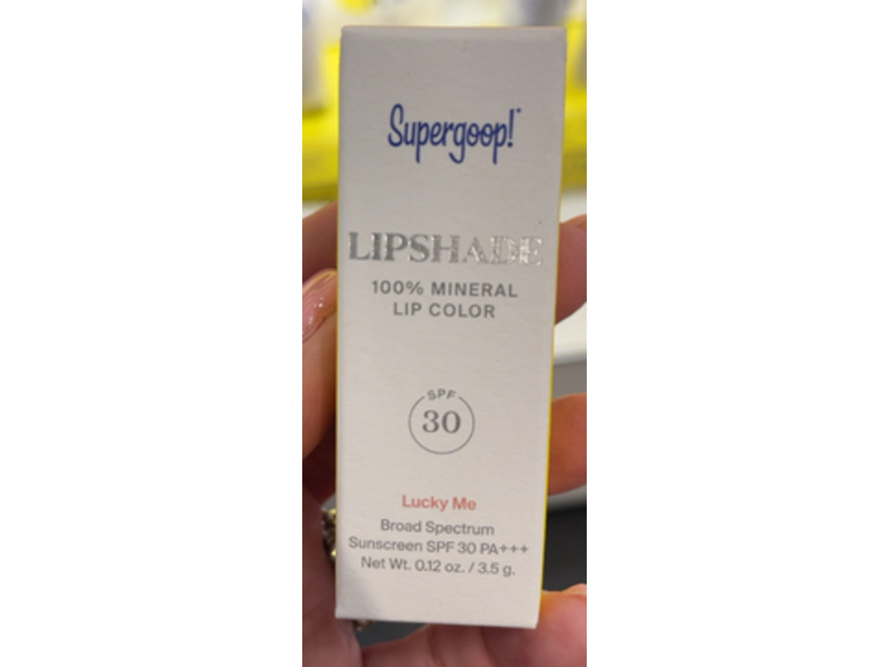 Supergoop! Lipshade 100% Mineral Lip Color, Lucky Me, SPF 30 PA +++, 0.12 oz/3.5 g
