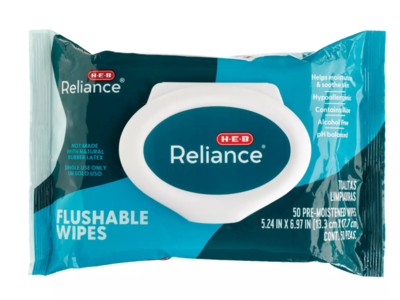 H-E-B Reliance Flushable Wipes, 50 Count