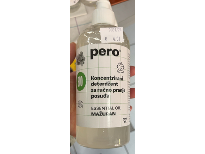 Pero Bio Dishwashing Liquid, Essential Oil, 500 mL