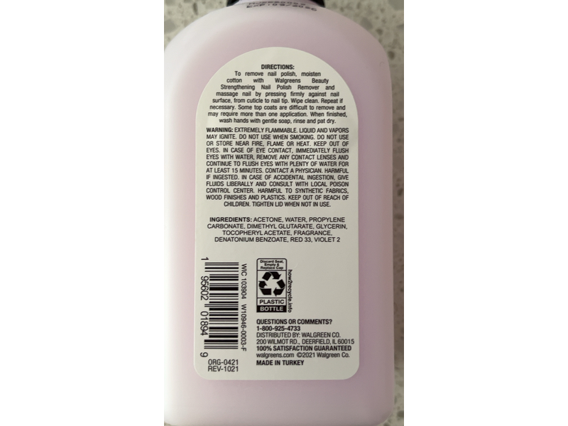 Walgreen Straightening Nail Polish Remover, 10 fl oz/295.7 mL