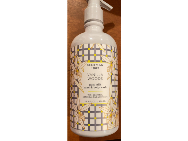Beekman 1802 Goat Milk Hand & Body Wash, Vanilla Woods, 12.5 fl oz/370 mL