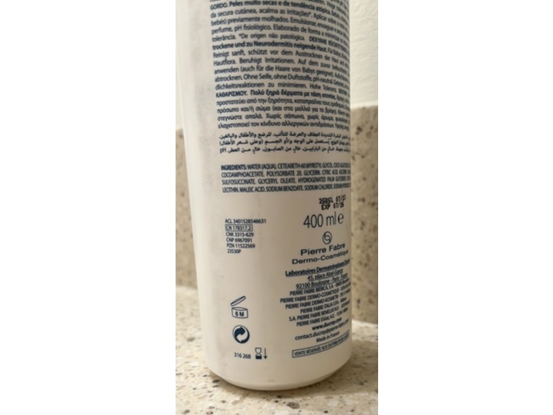Ducray Dexyane Ultra-Rich Cleansing Gel, 400 mL