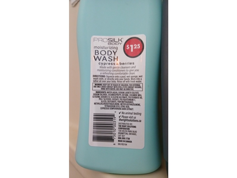 Pro Silk Body Moisturizing Body Wash, Cypress & Berries, 24 fl oz/710 mL, Pack Of 2