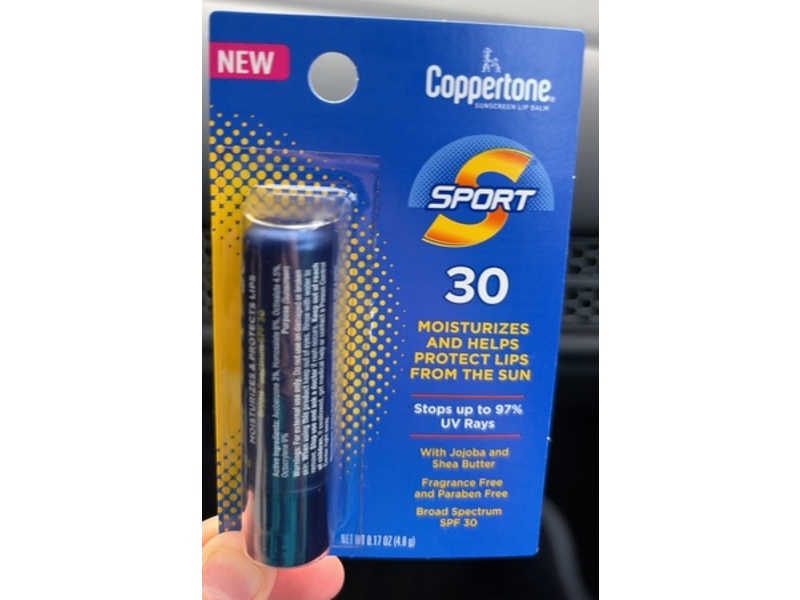 Coppertone Sport Sunscreen Lip Balm, SPF 30, 0.17 oz/4.8 g