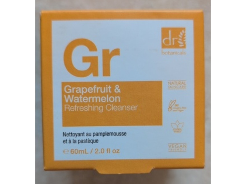 Dr Botanicals Refreshing Cleanser, Grapefruit & Watermelon, 2 fl oz/60 mL