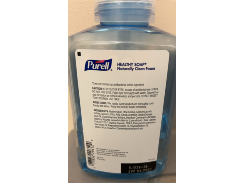 Purell Healthy Soap Naturally Clean Foam, 17.4 fl oz/515 mL, Pack Of 4