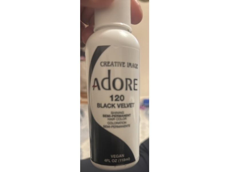 Adore Creative Image Semi Permanent Hair Color, 120 Black Velvet, 4 fl oz/118 mL, Pack Of 2