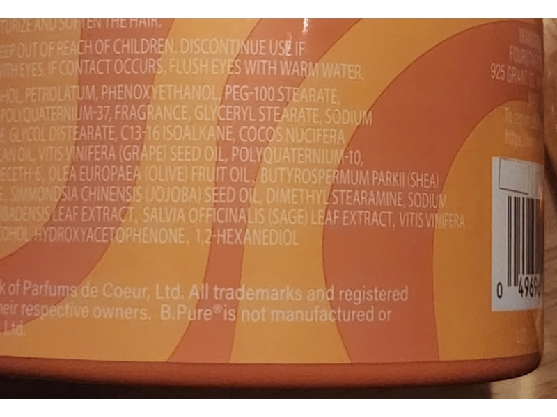 b.pure Curling Cream, Shea Butter & Coconut Oil, 12 oz/340 g