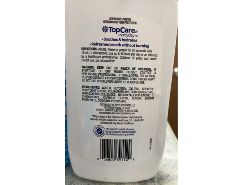 TopCare Dry Mouth Oral Rinse, Mint, 16 fl oz/473 mL