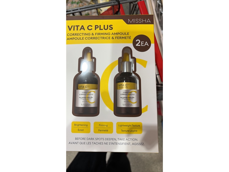 Missha Vita C Plus Correcting & Firming Ampoule, 1.01 fl oz/30 mL, Pack Of 2