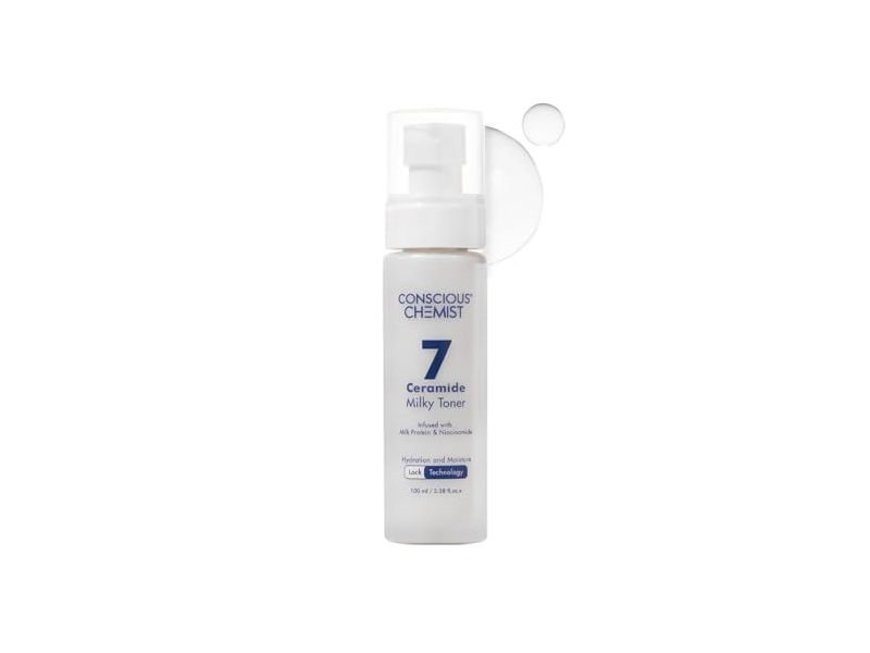 Conscious Chemist 7 Ceramide Milky Toner, Milk Protein & Niacinamide, 3.4 fl oz/100 mL