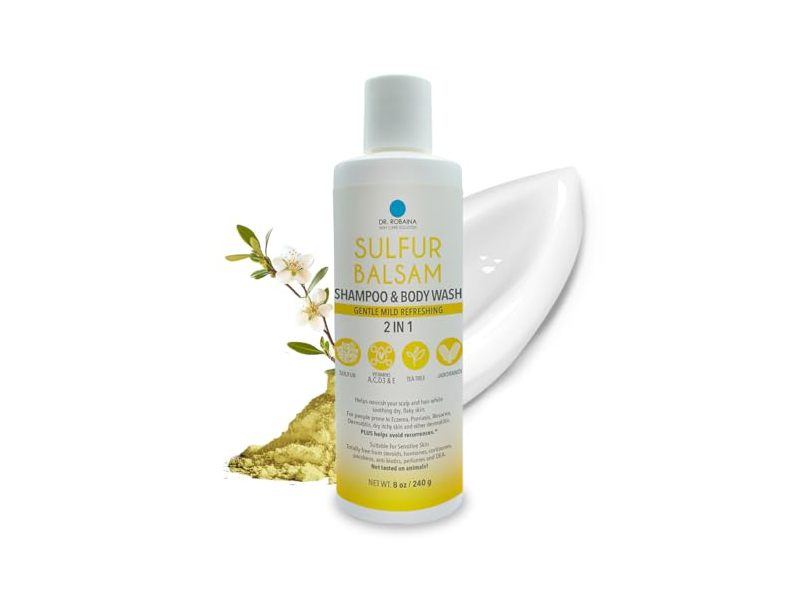 Dr.Robaina 2 In 1 Shampoo & Body Wash, Sulfur Balsam, 8 oz/240 g