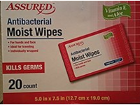Assured Antibacterial Moist Wipes, Vitamin E & Aloe, 20 Count - Image 2