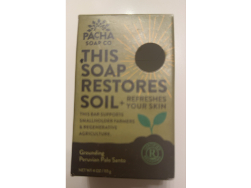 Pacha Soap Co Grounding Peruvian Palo Santo Bar Soap, 4 oz/113 g