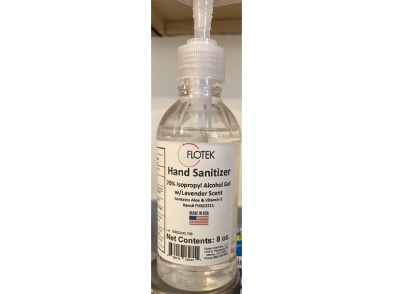Flotek Hand Sanitizer Gel, Aloe & Vitamin E, Lavender Scent, 8 oz