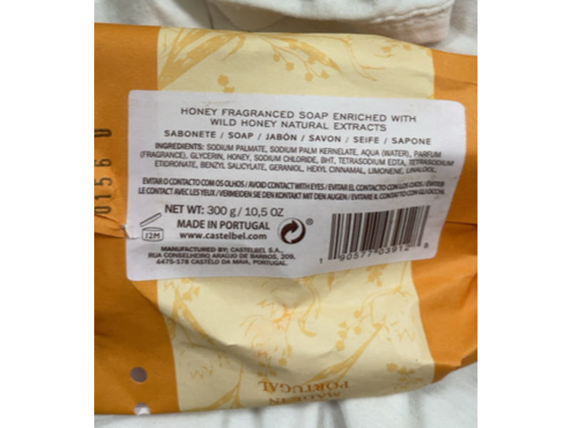 Castelbel Porto Luxury Soap Bar, Wild Honey, 10.5 oz/300 g