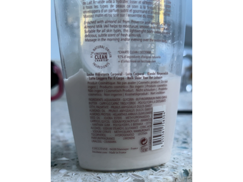L'Occitane en Provence Moisturizing & Smoothing Body Lotion, Almond Milk Veil, 8 fl oz/240 mL