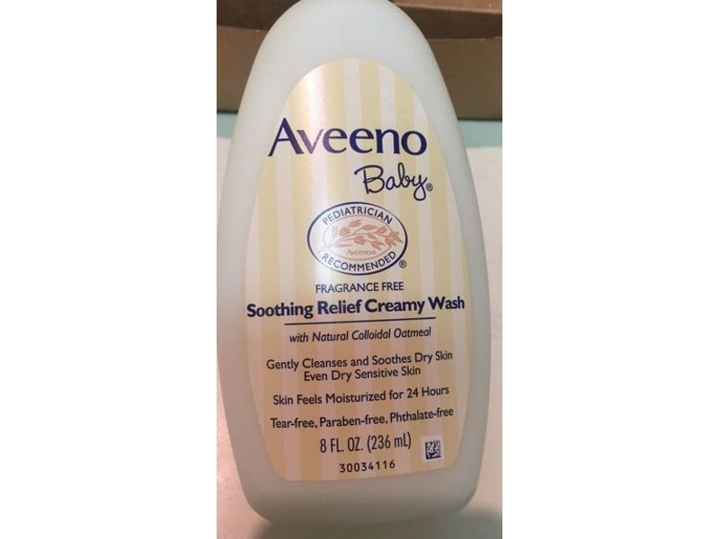 Aveeno Baby Creamy Wash Natural Oatmeal, Fragrance Free, 8 fl oz/236 mL