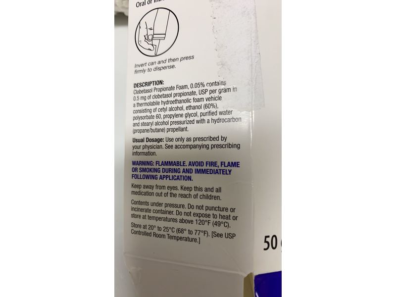 Clobetasol Propionate Foam, 0.05%, 50 g, Perrigo (RX)
