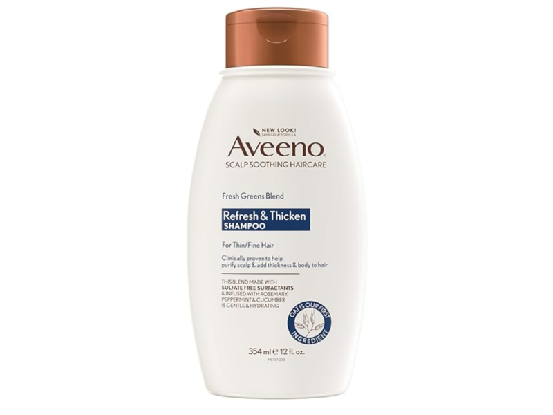 Aveeno Refresh & Thicken Shampoo, Fresh Greens Blend, 12 fl oz/354 mL