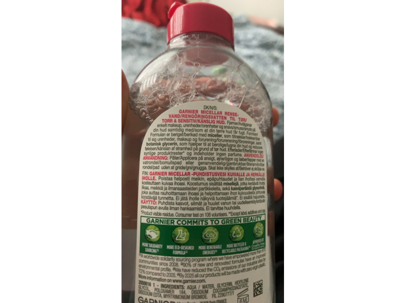 Garnier Skin Active All - In - 1 Micellar Cleansing Water, Dry & Sensitive Skin, 400 mL