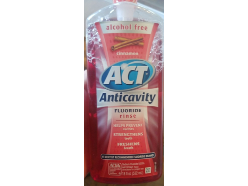 Act Anticavity Fluoride Mouthwash, Cinnamon, 18 fl oz / 532 mL, Pack Of 2