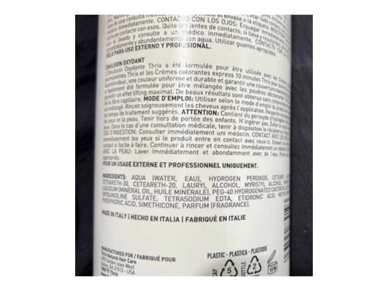 Thrix European Hair Oxidizing Emulsion, 10 Vol, 33.8 fl oz/1000 mL